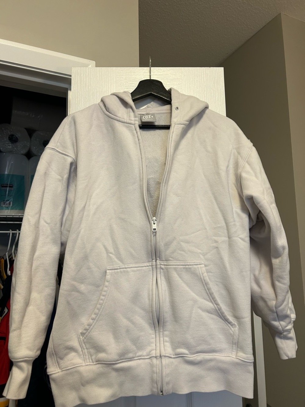TNA Cozy Boyfriend Hoodie in Light Gray